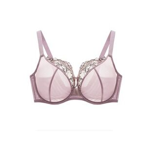 Understance NEW Lace Bra Penny Flexwire Unpadded Balconette 30DD Elderberry Mesh